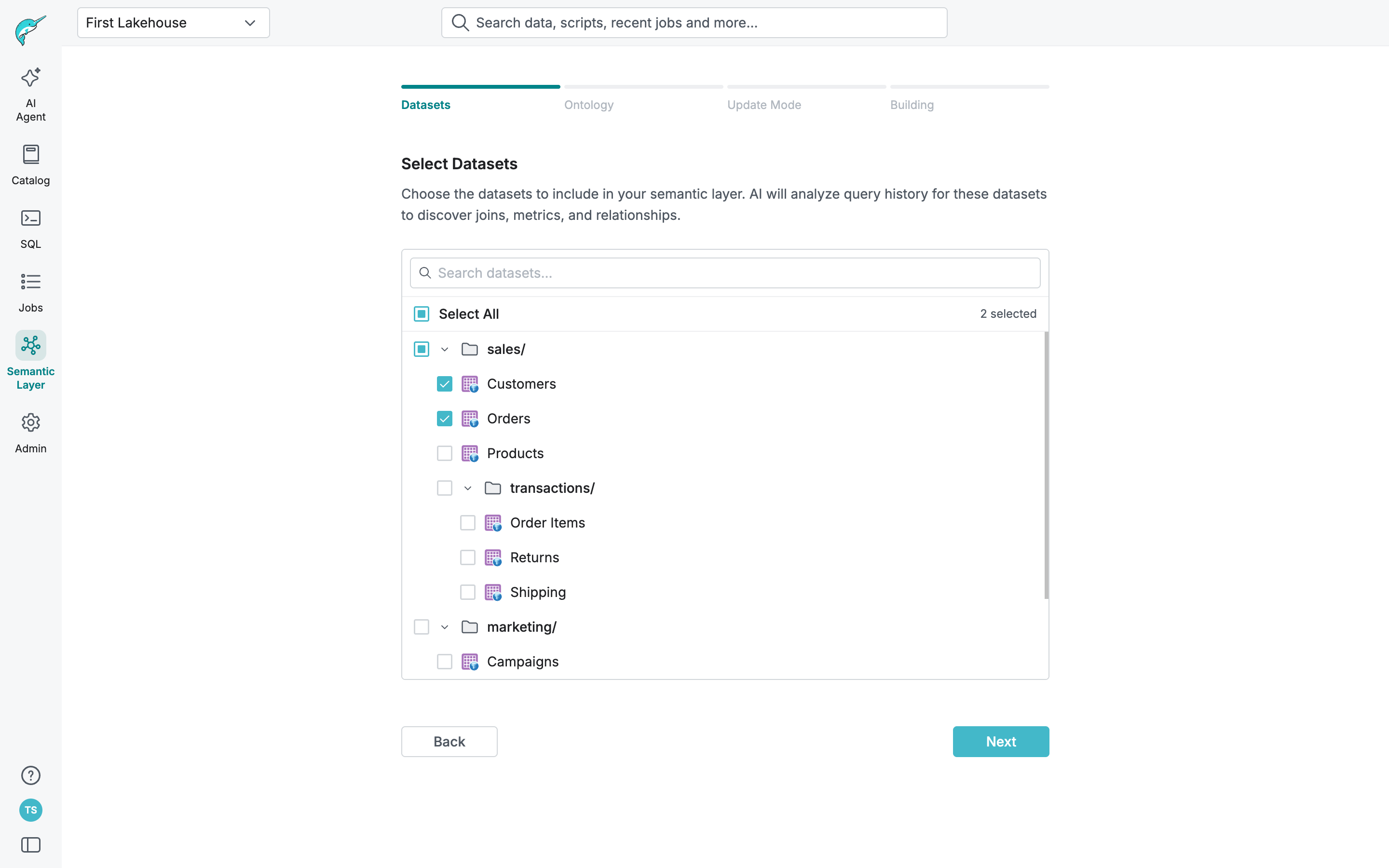 Semantic Layer flow — built by a PM using the system